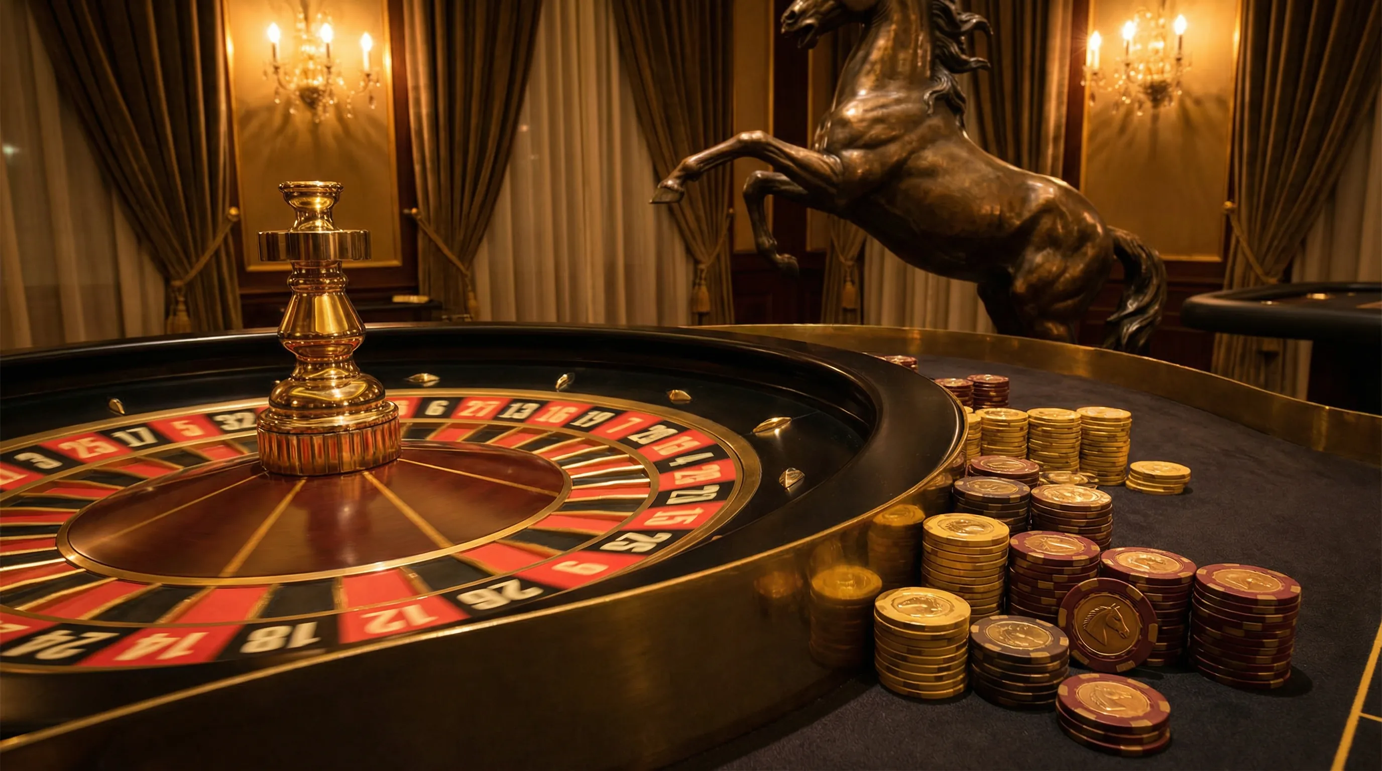 Roleta europeia dourada no cassino bullsbet